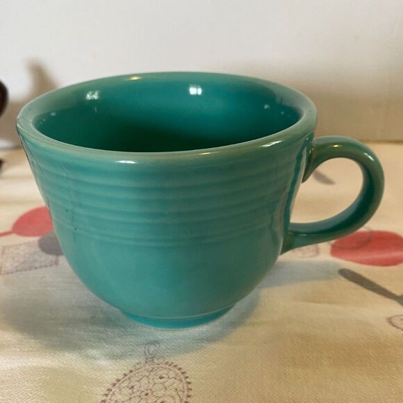 Fiestaware Turquoise Classic 7 ¾ oz Tea Cup & Saucer Set - Picture 4 of 8